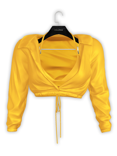 .:villena:. - Open Satin Blouse - Yellow