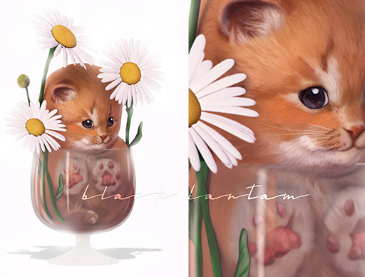 [Black Bantam] Kitten In My Glass Decor Set