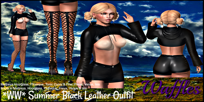 *WW* Summer Black Leather Outfit