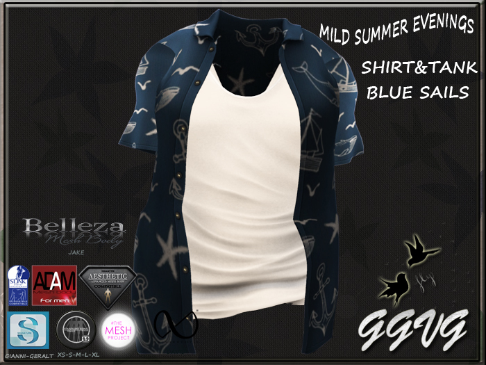 SHIRT&TANK MILD SUMMER EVENINGS  BLUESAIL