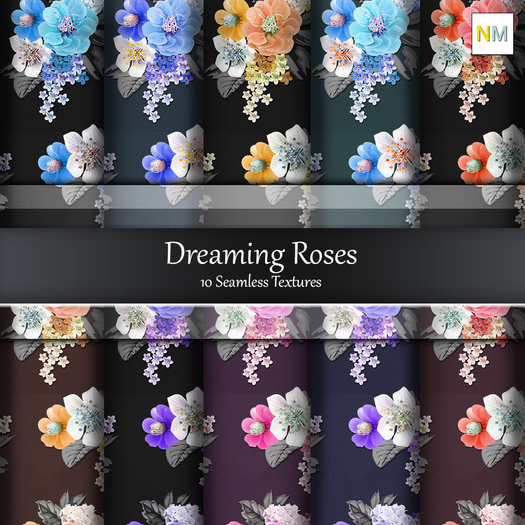 Dreaming Roses 10 Seamless Fabric Textures NM