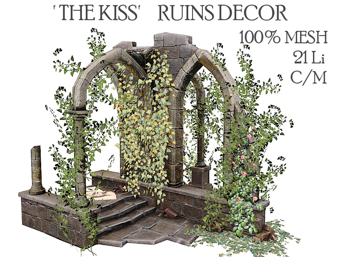 LOVE - THE KISS GARDEN RUINS DECOR - WITH ANIMATIONS