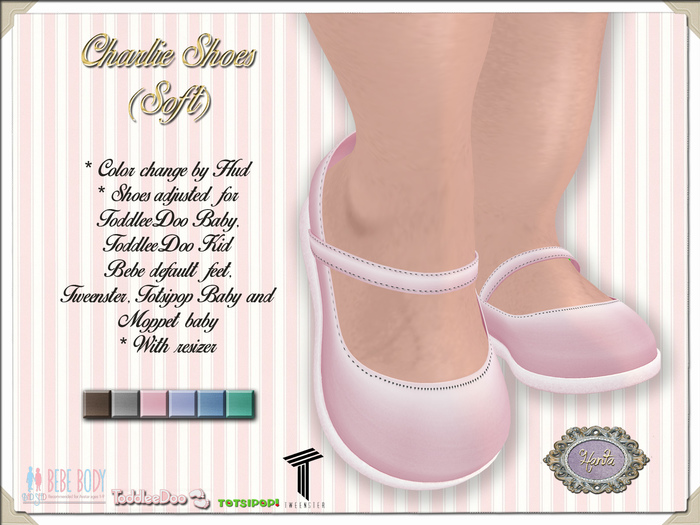 Hanta - Charlie Shoes (Soft) with Color Change for ToddleeDoo, Bebe, Tweenster