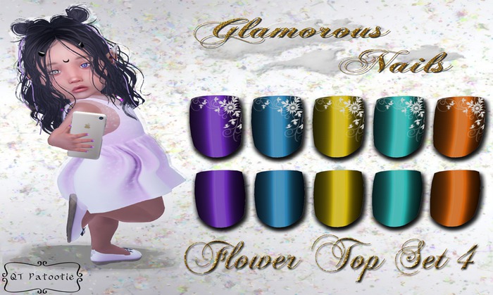 {QTP} Glamorous Nails Applier - Flower Tip Set 4 - FATPACK