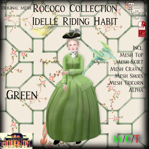~CdE~ Rococo Idelle GREEN Riding Habit