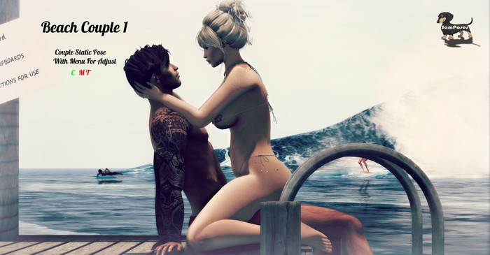 SamPoses Beach Couple 1 - ADD to unpack