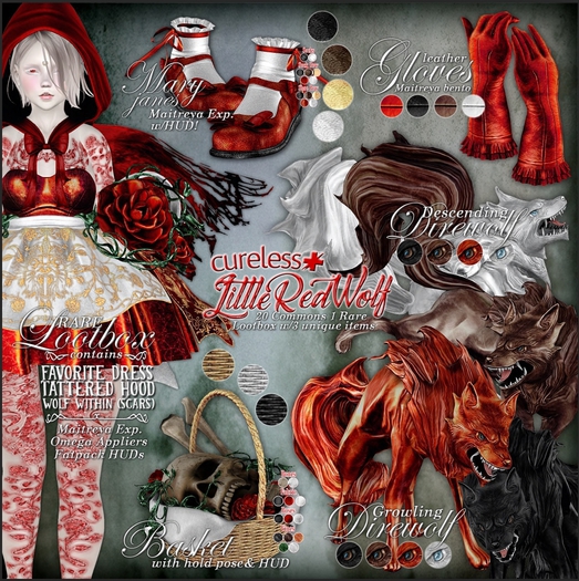 CURELESS [+] Little Red Wolf / Direwolf Descending / RED