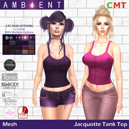 [AMBI] Mesh Jacquotte Tank Top (BOXED)