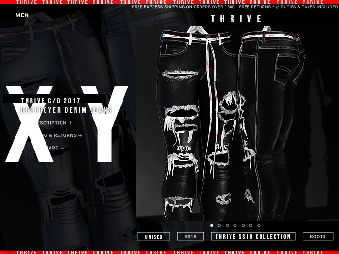 THRIVE: Destroyer Denim In Black