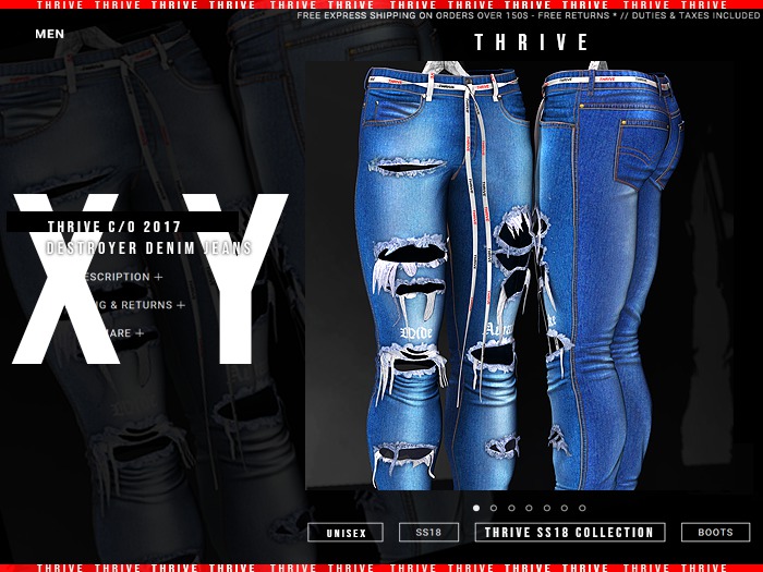 THRIVE: Destroyer Denim In Blue