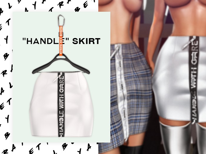-BTRYL- "HANDLE" Skirt WHITE