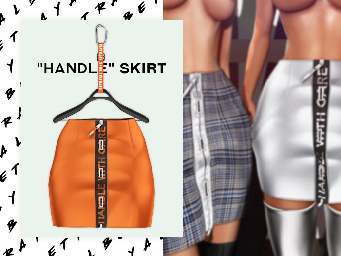 -BTRYL- "HANDLE" Skirt ORANGE