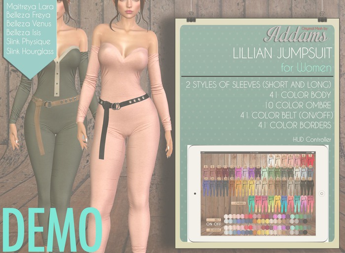 Addams "Lillian" Jumpsuit with Belt #DEMO
