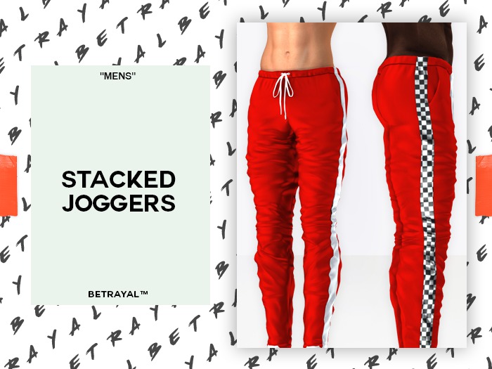 -BTRYL- Red Stacked Joggers
