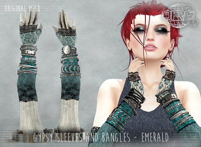 -DRD- Gypsy Sleeves and Bangles - Emerald (add)