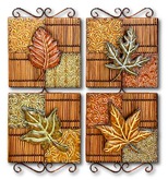 Wall Decor - Metal - Leaf Quad