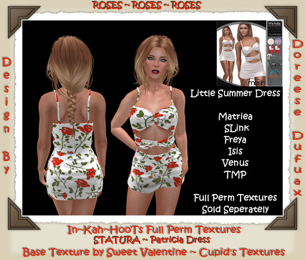 CUTE SUMMER PATRICIA DRESS - ROSES WHITE RED