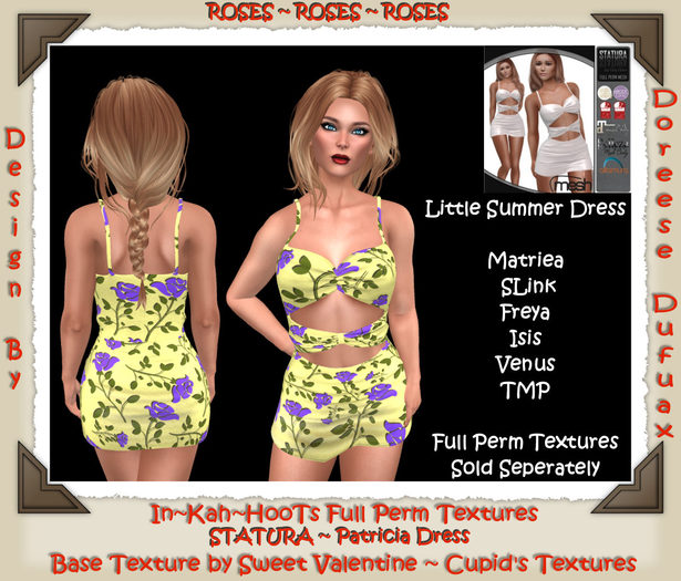 CUTE SUMMER PATRICIA DRESS - ROSES PURP YELLOW