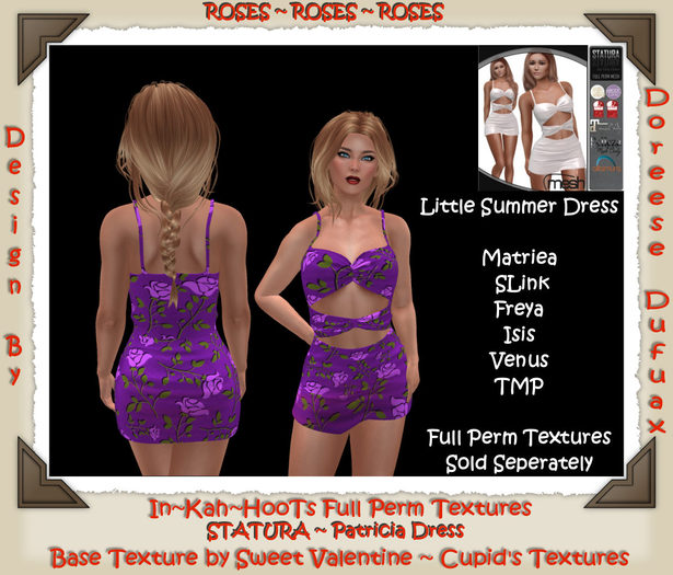 CUTE SUMMER PATRICIA DRESS - ROSES PURPLE