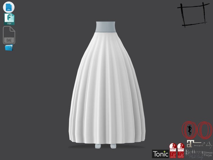 Dae Obj FBX Ball Gown Skirt Maitreya, Slink, Belleza