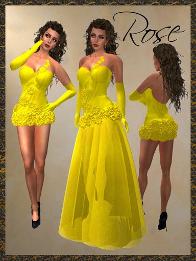 *Goddess* Yellow Rose Gown