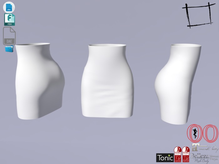Dae Obj FBX Very High Waist Mini Skirt For Maitreya, Slink, Belleza