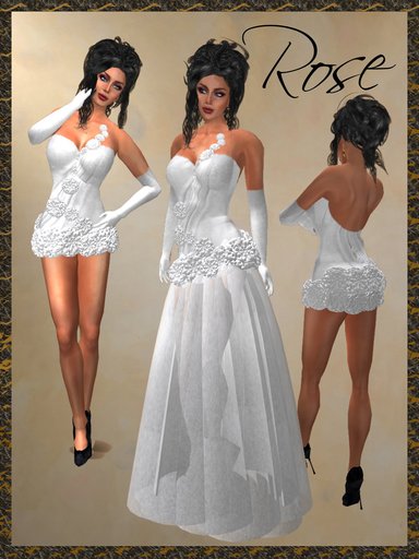 *Goddess* White Rose Gown