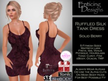 *ED Ruffled Front Tank Dress - Solid Berry