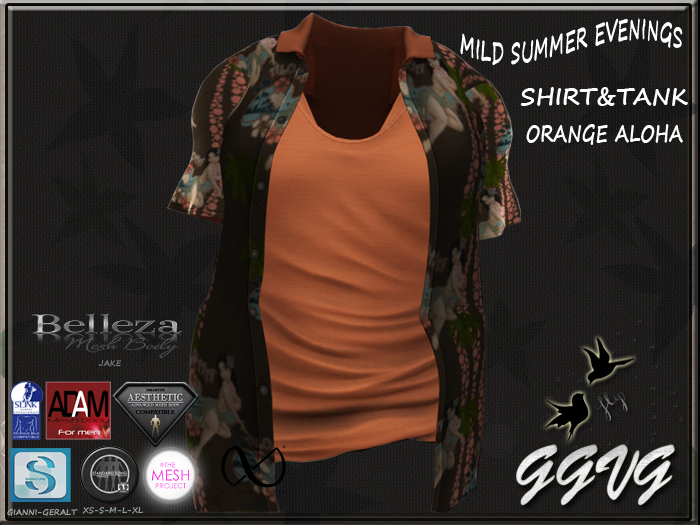 SHIRT&TANK MILD SUMMER EVENINGS BROWN ALOHA