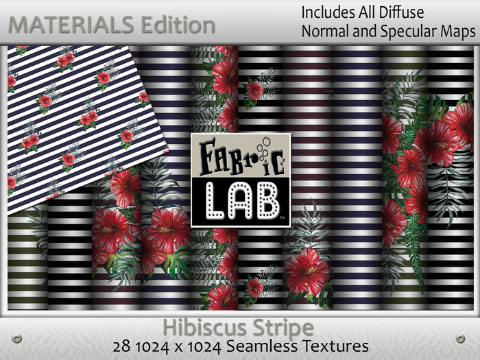 Fabric Lab ME Hibiscus Stripe Texture Collection