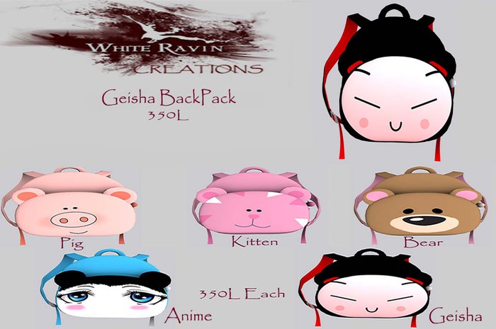 White Ravin Creations - Geisha Girl BackPack boxed
