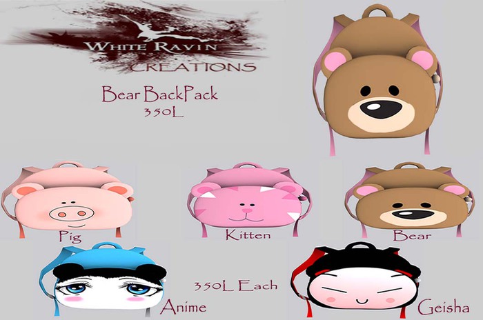 White Ravin Creations - Bear BackPack boxed