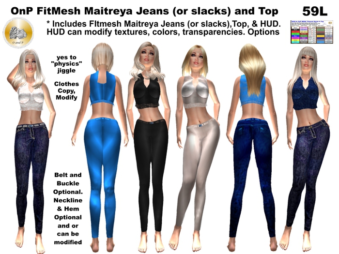 OnP Mesh Demo Maitreya Jeans Slacks Top