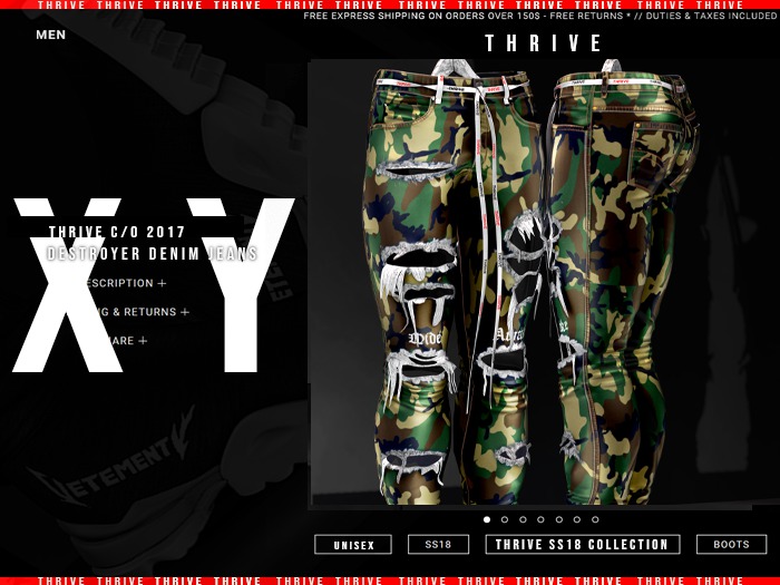 THRIVE: Destroyer Denim In Camo