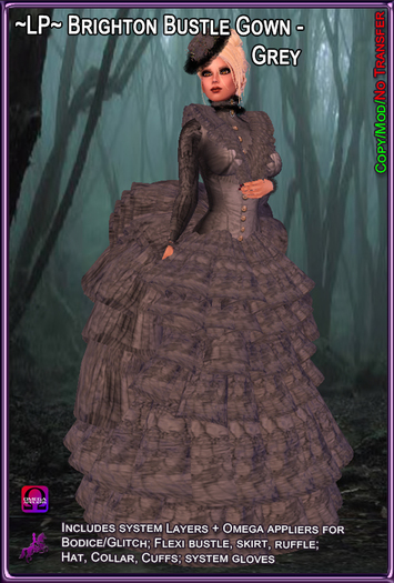 ~LP~ Brighton Bustle Gown Omega (Boxed) GRAY