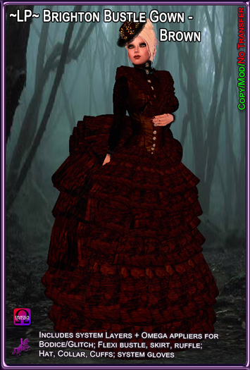 ~LP~ Brighton Bustle Gown Omega (Boxed) BROWN