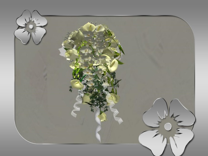 Box bridal bouquet calla roses& orchid yellow