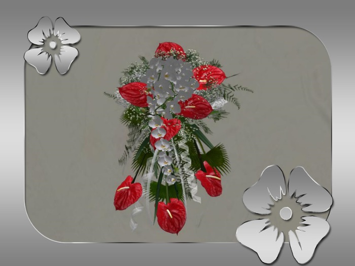Box bridal bouquet flamingo& orchid