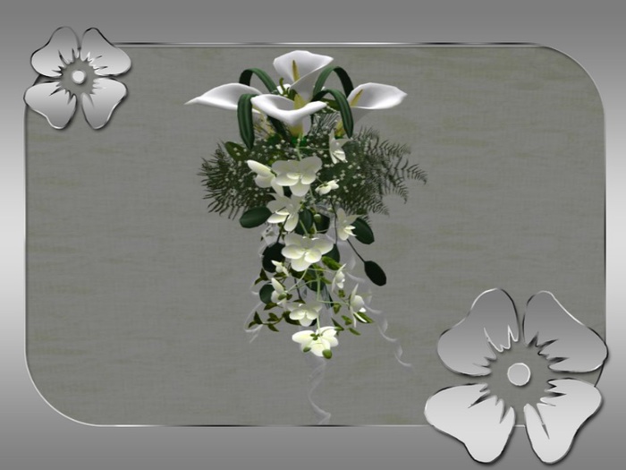 Box bridal bouquet calla & orchid white