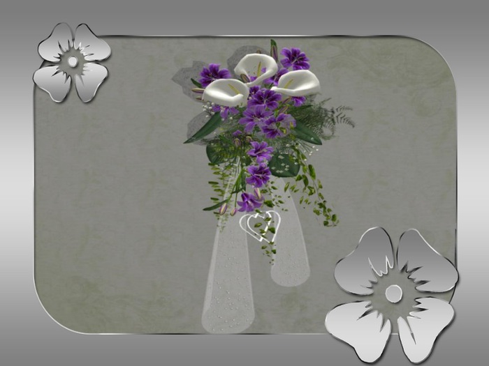 Box bridal bouquet calla & Lily  violet