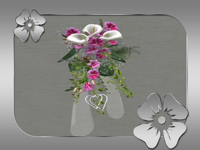 Box bridal bouquet calla & Lily star pink