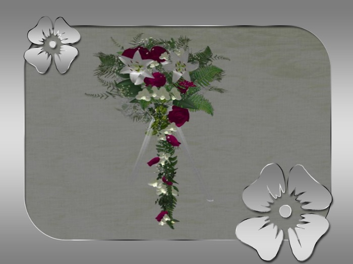 Box bridal bouquet roses & lily