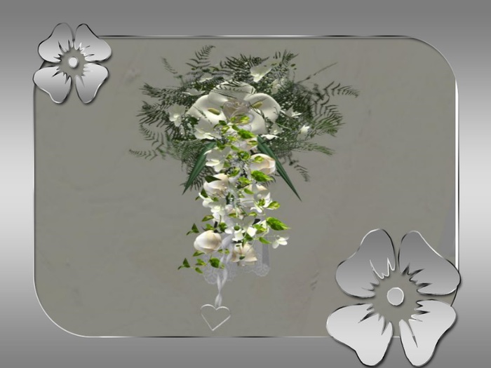 Box bridal bouquet roses white calla& orchid
