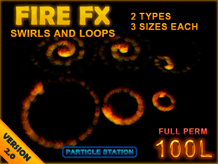 Particle FX Effect 6 Pack - Fire Swirls and Loops by Drake [FULL PERM] megapack,fatpack,mega,fat,builders,bundle