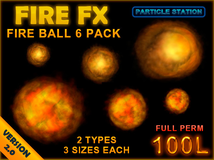 Particle FX Effect 6 Pack - Fire Ball by Drake [FULL PERM] megapack,fatpack,mega,fat,builders,bundle