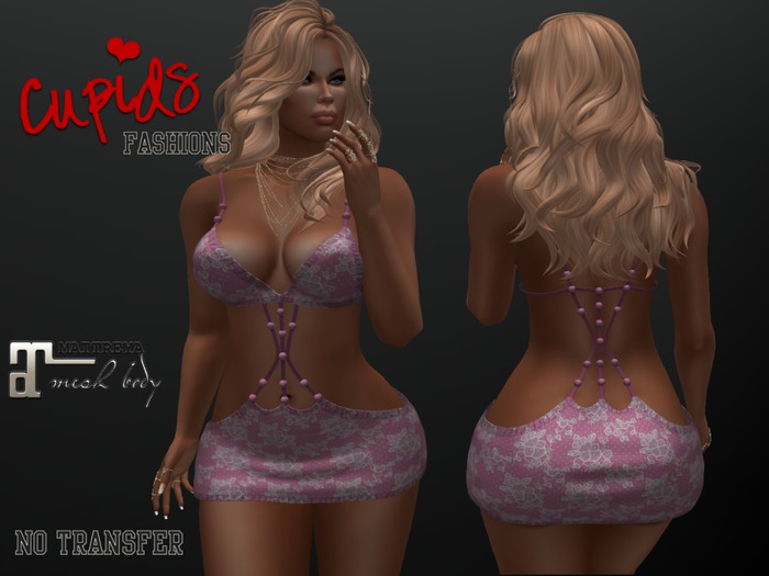 *CF* BEADED ROPE MINI MAITREYA PINK LACE