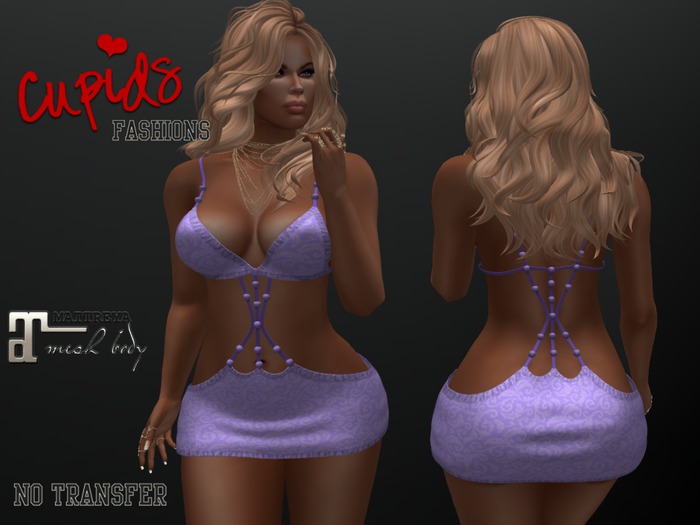 *CF* BEADED ROPE MINI MAITREYA LILAC DAMASK