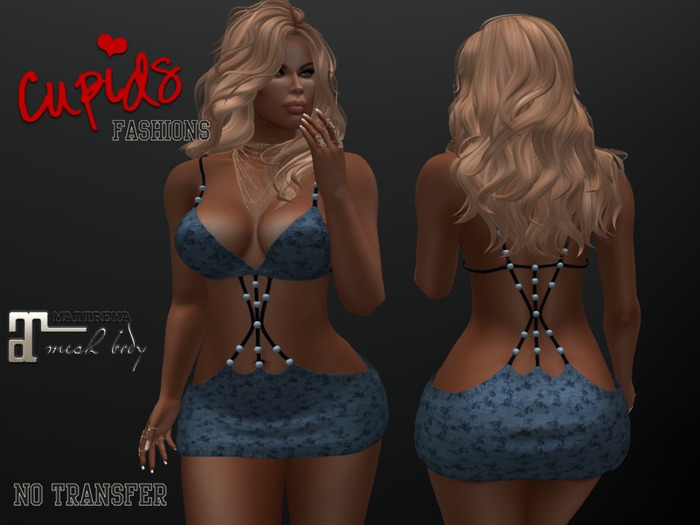 *CF* BEADED ROPE MINI MAITREYA EMROIDERED DENIM