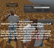 Stand Sing with mic animation & pose ball with microphone to wear (boxed)