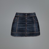 Navy Denim Slink Button Miniskirt